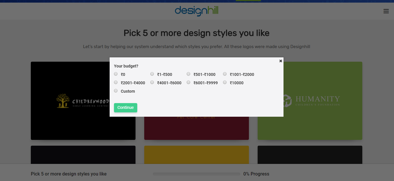 budget select designhill logo maker