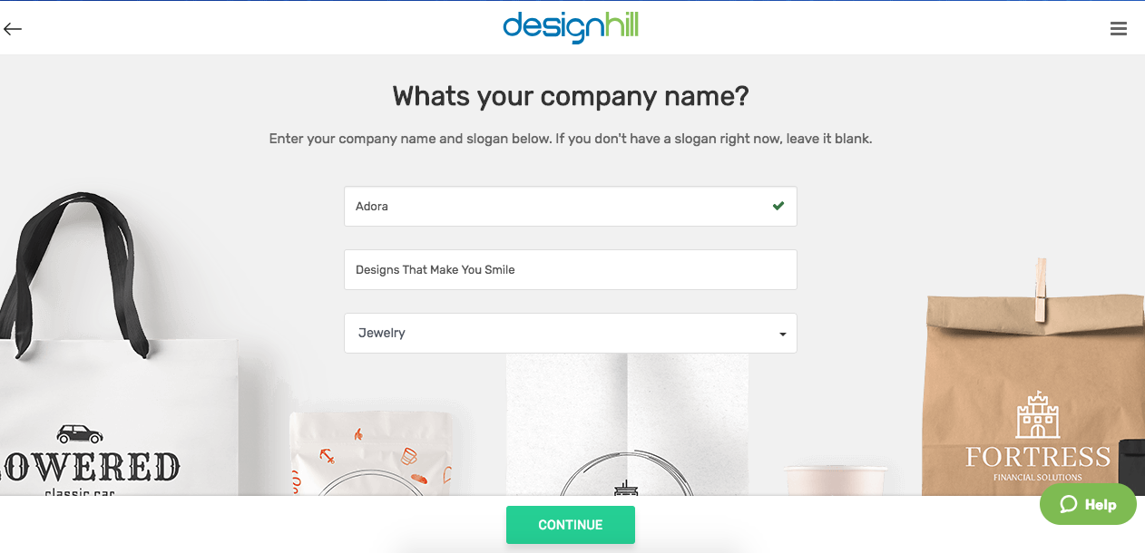fill details designhill logo maker